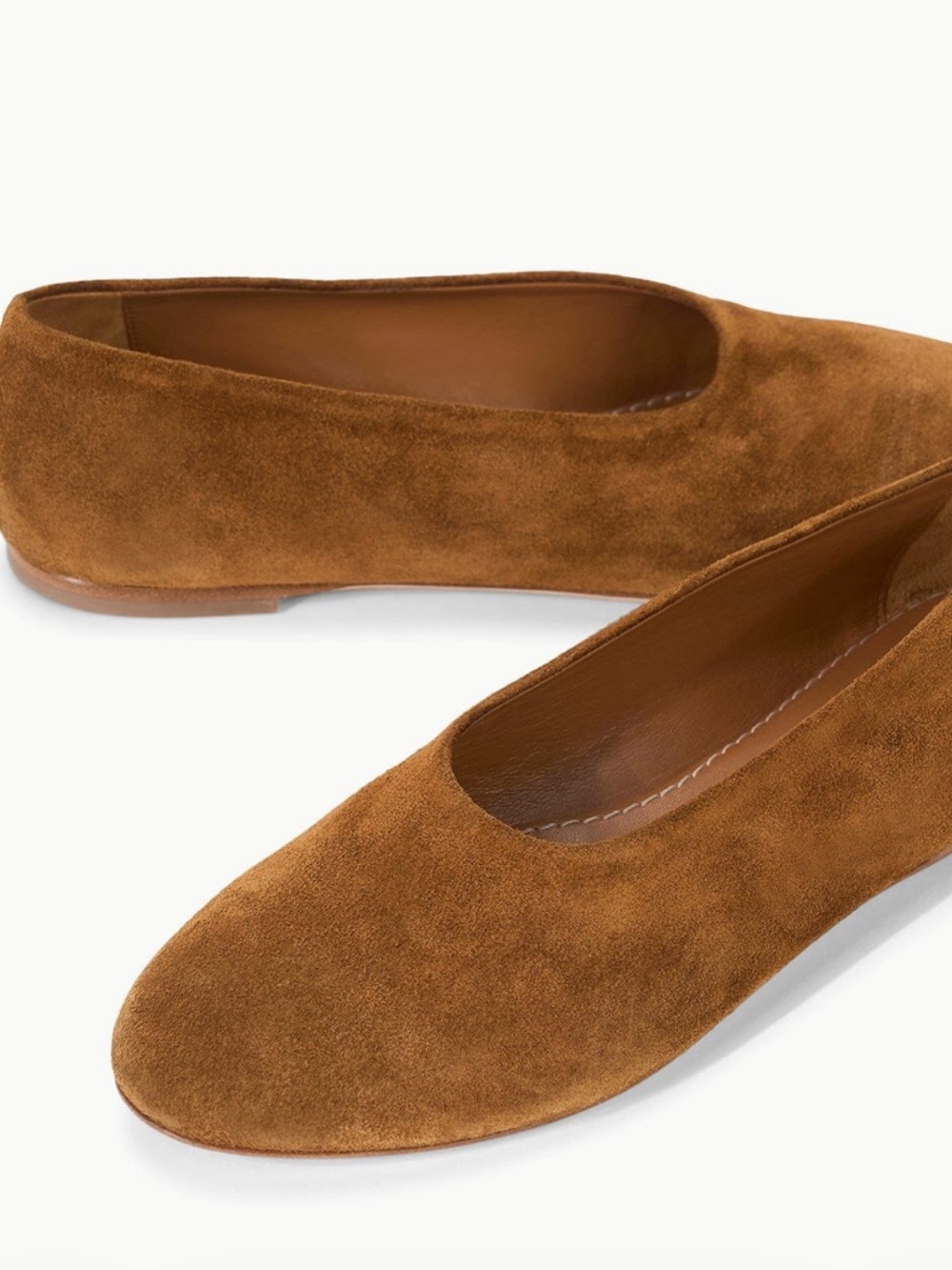 NIB • STAUD Alba tan suede flats 37.5/7.5